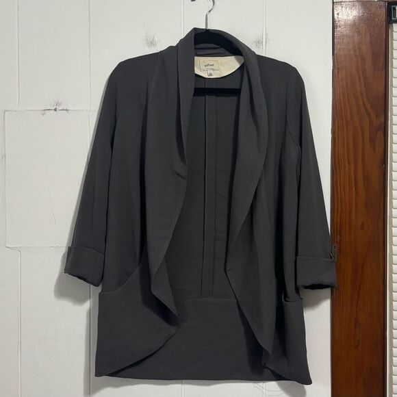 Aritzia Wilfred chevalier blazer open front gray size 6 - Picture 2 of 6